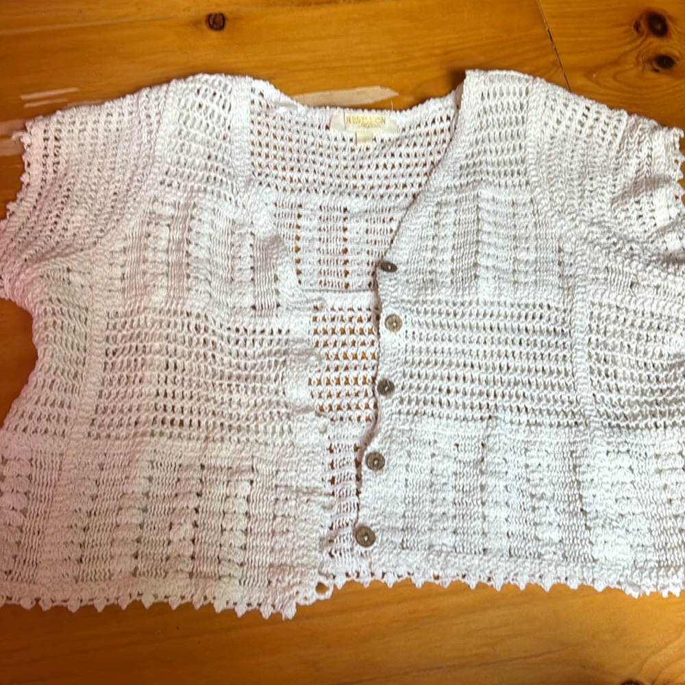 Crochet button up top